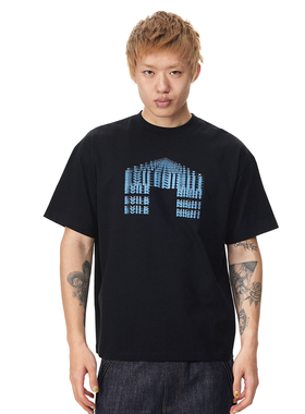 EK/EVILKNIGHT 2026春夏季房子幻影印花短袖T恤纯棉休闲圆领上衣