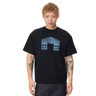 EK/EVILKNIGHT 2026春夏季房子幻影印花短袖T恤纯棉休闲圆领上衣