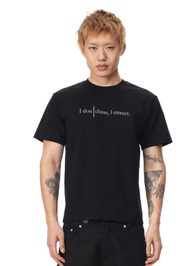 EK/EVILKNIGHT 2026春夏季标语厚板短袖T恤字母印花休闲纯棉上衣