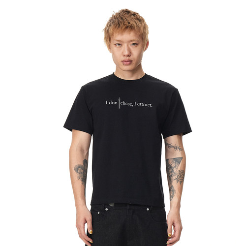 EK/EVILKNIGHT 2026春夏季标语厚板短袖T恤字母印花休闲纯棉上衣