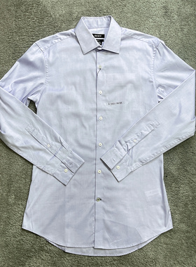 14.5码DKNY唐可娜儿男士淡雅紫色正装衬衫商务上班工作长袖衬衣