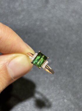 珠宝密语18k金绿碧玺戒指