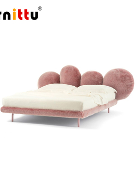 funrittu北欧创意床女孩Cipria Bed 粉床双人时尚云朵公主少女床