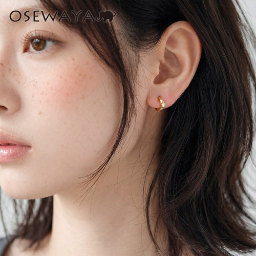 OSEWAYA无耳洞闪钻素圈耳夹