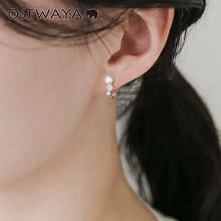 OSEWAYA耳夹无耳洞女小巧耳钉气质日系简约耳环轻奢镶嵌水钻耳饰
