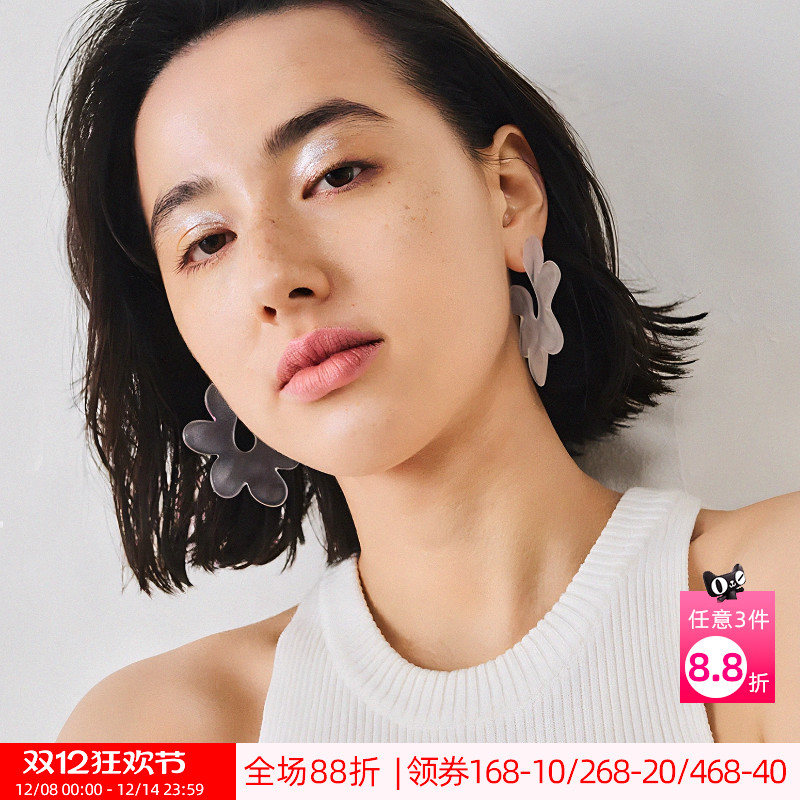 OSEWAYA复古夸张大花朵耳钉
