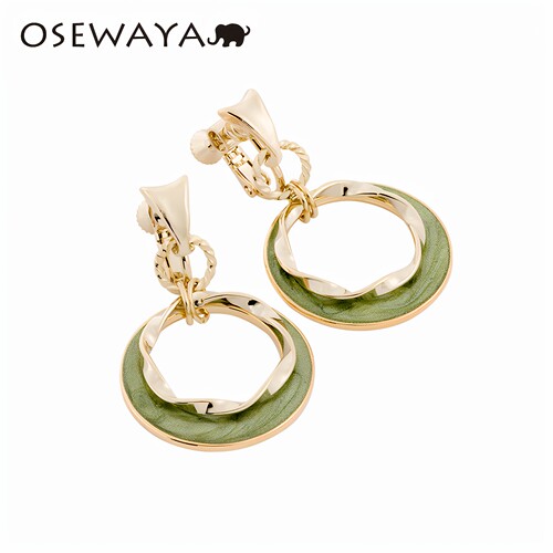 OSEWAYA耳夹多色圆圈气质耳环