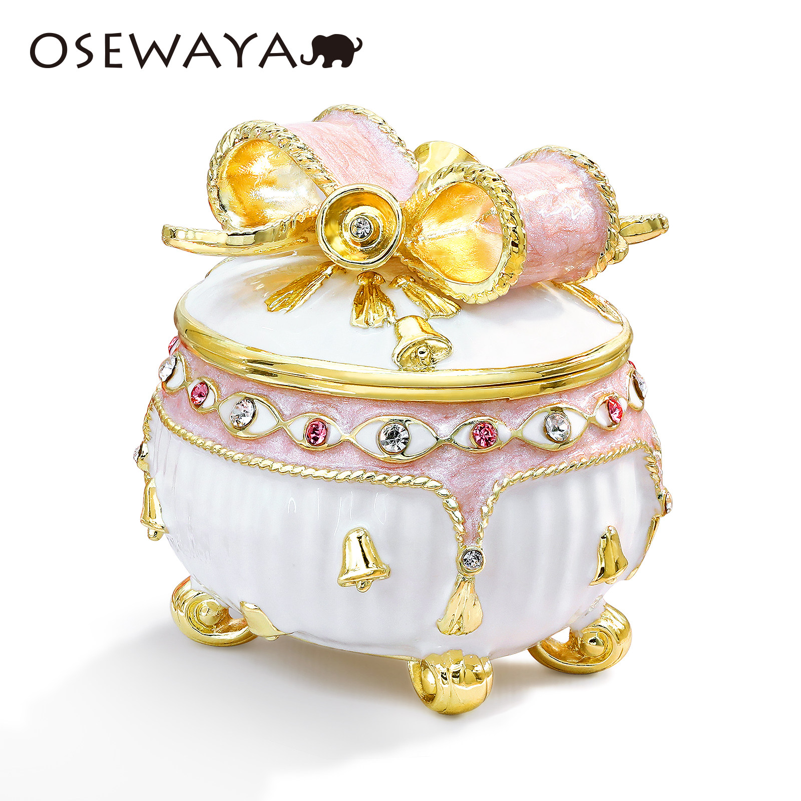 OSEWAYA日本Picals首饰盒铃铛蝴蝶结耳环戒指手饰品收纳新年礼物