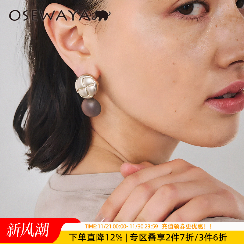 LIMITEDNUMBER复古纽扣耳环