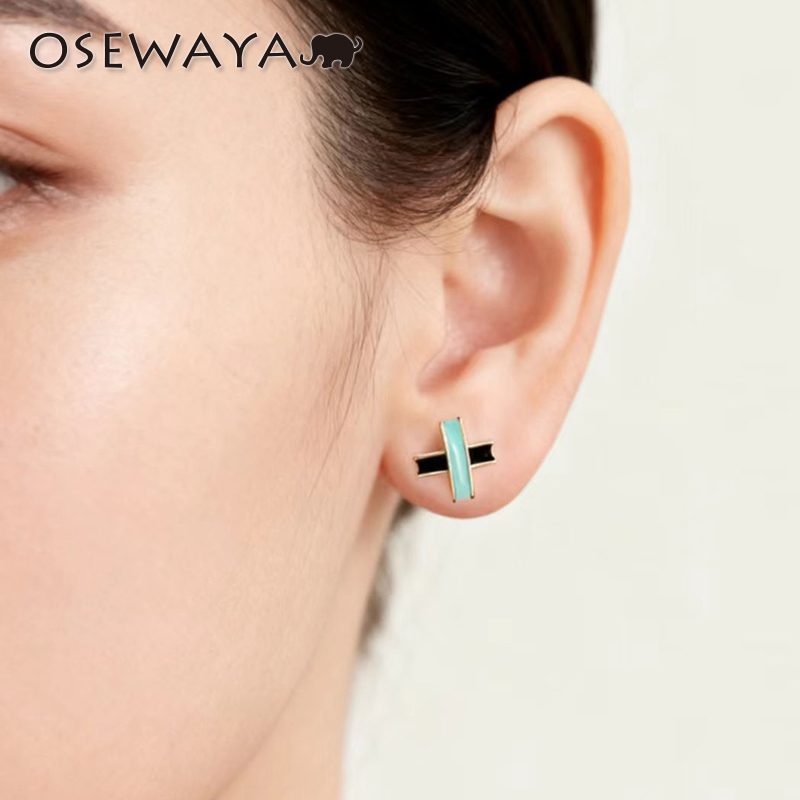 osewaya小众百搭X立体耳钉