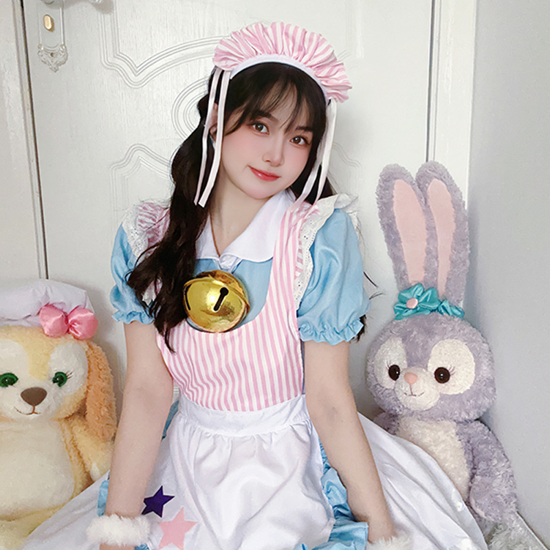 实拍日系性感猫咪铃铛女仆装cosplay动漫可爱lolita洛丽塔连衣裙