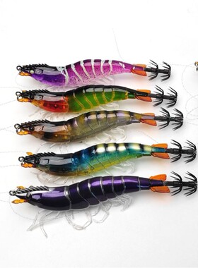 爱路亚燕尾跳跳虾夜光仿真木虾9cm11g鱿鱼饵缓沉虾跨境电商