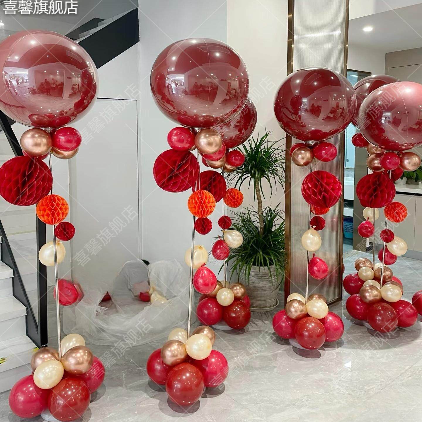 2026新年春节红色灯笼立柱摆件客厅店铺橱窗装饰过年氛围场景布置