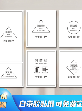 消防栓贴纸箱电表遮挡简约装饰