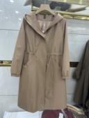 断码 时尚 特价 高连帽风衣外套女中长款 宽松显瘦大衣潮 妈妈装