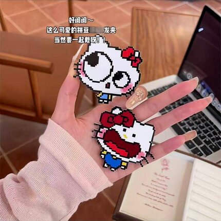 萌系像素风发箍可爱卡通儿童发饰个性少女碎发刘海装饰配件发夹