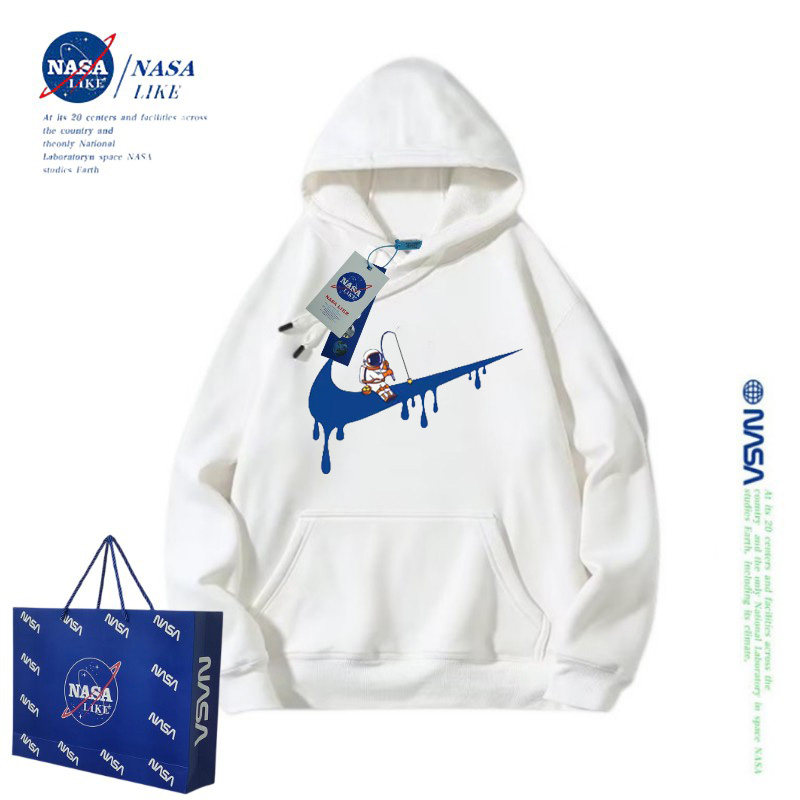 NASA联名宇航员儿童纯棉连帽卫衣男童女童秋冬装2023新款加绒外套