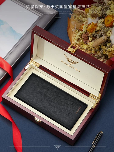 Мужской длинный тонкий бумажник, из натуральной кожи, крокодиловый принт