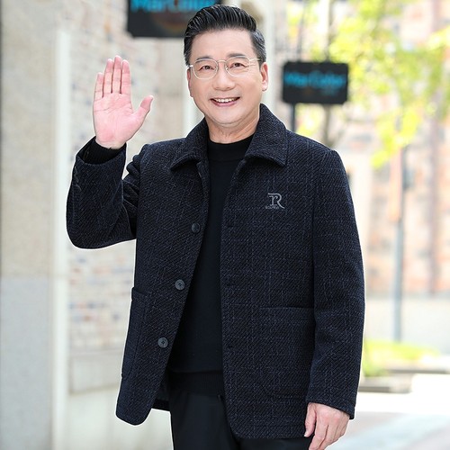 爸爸春秋季外套加绒加厚