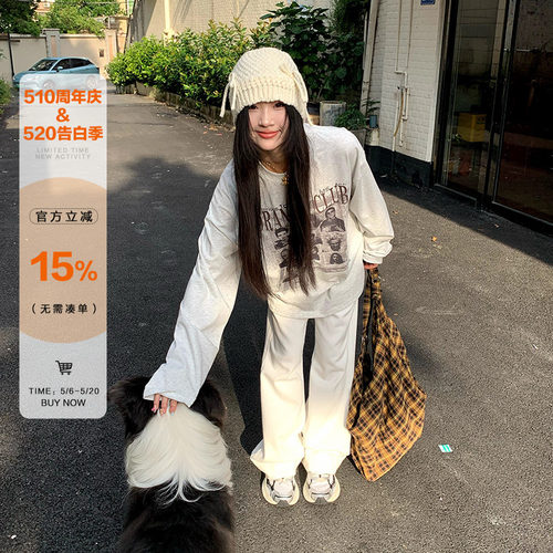 橘子树在哪儿人像印花长袖t恤女