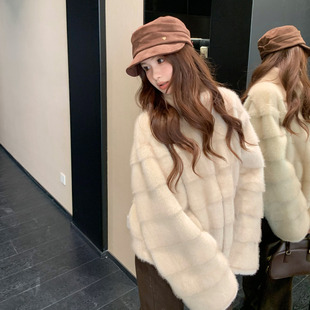 橘子树在哪儿复古保暖短毛毛外套冬季女款高级感气质名媛环保皮草