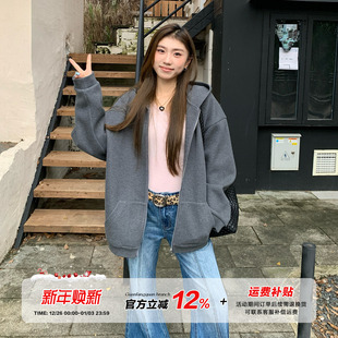 橘子树在哪儿重磅连帽卫衣外套女秋慵懒风显瘦百搭上衣 限时价