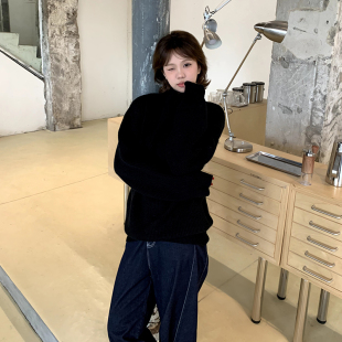 橘子树在哪儿不规则纽扣套头毛衣女秋冬慵懒风软糯宽松显瘦针织衫