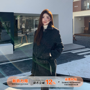 橘子树在哪儿韩系夹棉毛呢大衣女冬高级感富家千金外套 限时价