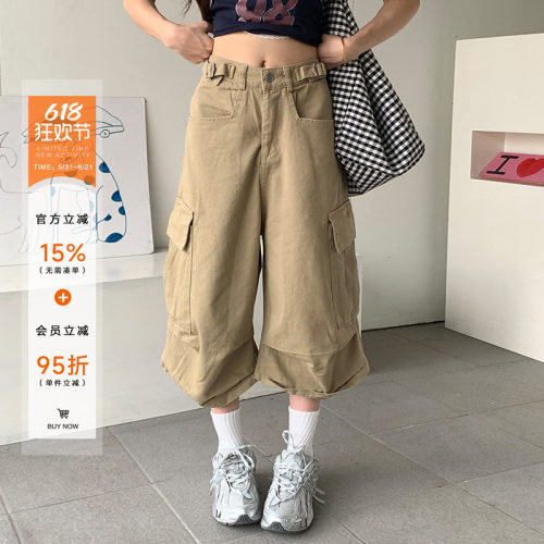 橘子树在哪儿复古褶皱工装裤女夏