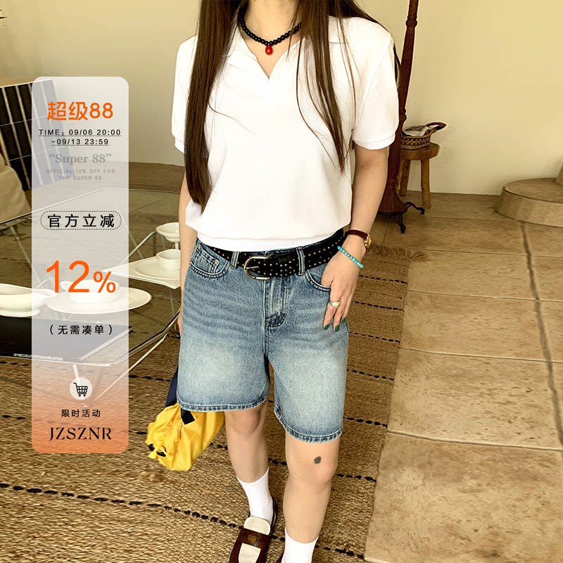 橘子树在哪儿美式复古五分牛仔裤图片