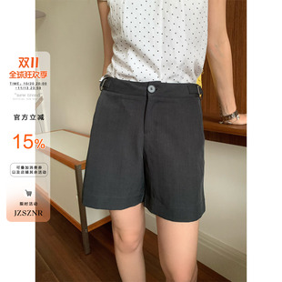 橘子树在哪儿复古西装短裤女夏季高智感休闲窄版直筒显瘦百搭裤子