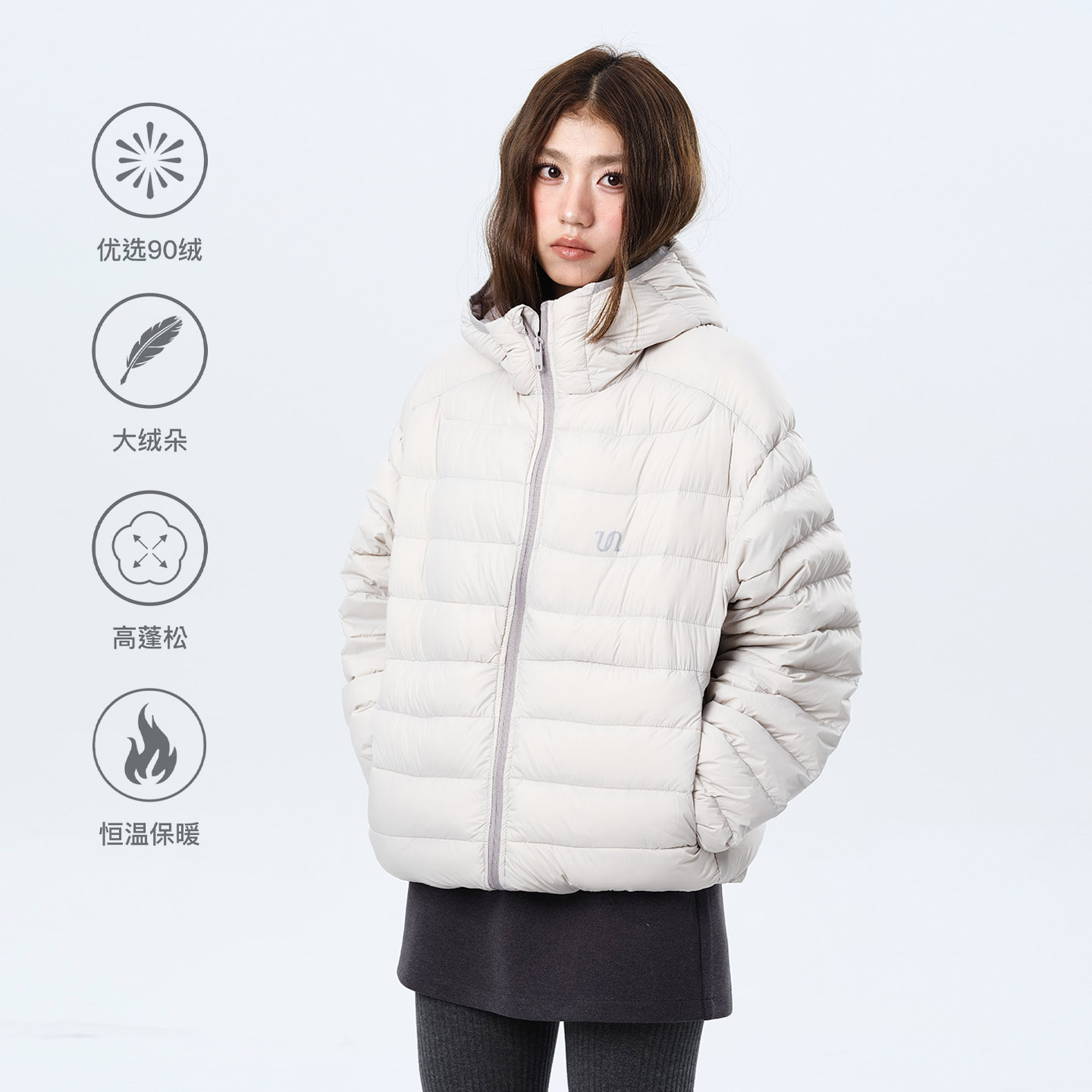 橘子树在哪儿连帽排骨羽绒服女冬