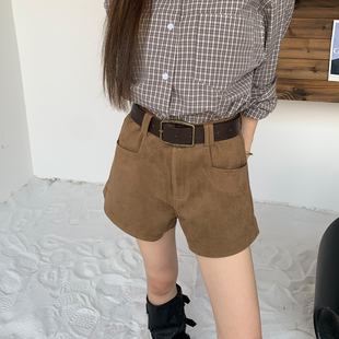 子 辣妹女团显瘦气质百搭裤 橘子树在哪儿复古卡其色休闲短裤 女秋季