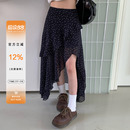 橘子树在哪儿不规则碎花半身裙女夏季设计感小众法式显瘦百搭裙子