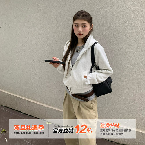 橘子树在哪儿短款连帽卫衣外套女