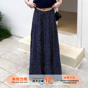 橘子树在哪儿韩系碎花半身裙女春秋款 设计感显瘦气质百搭a字裙子