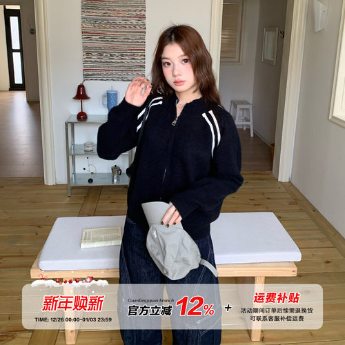 橘子树在哪儿韩系印花毛衣外套女