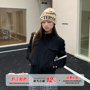 显瘦机车短款 麂皮正肩外套女秋季 橘子树在哪儿美式 上衣 限时价