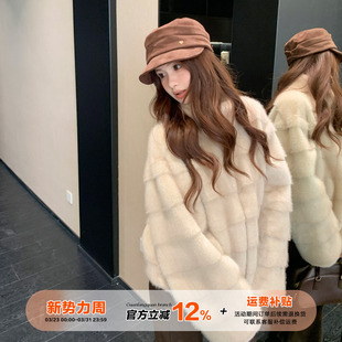 女款 橘子树在哪儿复古保暖短毛毛外套冬季 名媛环保皮草 限时价