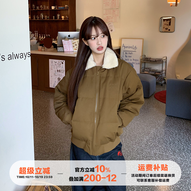 橘子树在哪儿美式复古羽绒服女
