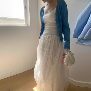 海边度假收腰显瘦绝美网纱裙子 橘子树在哪儿纯欲吊带连衣裙女夏季