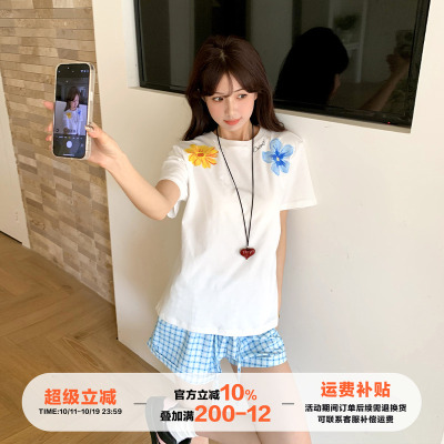 橘子树在哪儿美式印花短袖t恤女