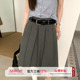 橘子树在哪儿复古百褶西装 高腰显瘦百搭五分a字裙子 半身裙女春季