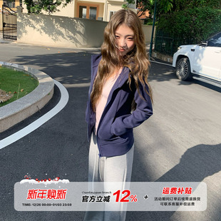 百搭正肩上衣 橘子树在哪儿韩系风连帽卫衣外套运动帽衫 限时价