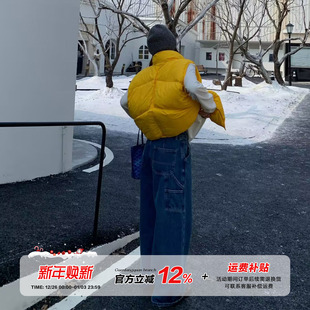 橘子树在哪儿高腰复古蓝牛仔裤 子 女秋冬小众设计感直筒宽松显瘦裤