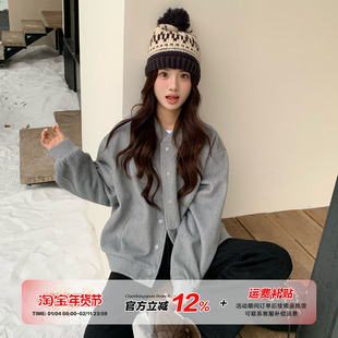 【限时价】橘子树在哪儿复古夹棉棒球服外套女冬保暖简约百搭上衣