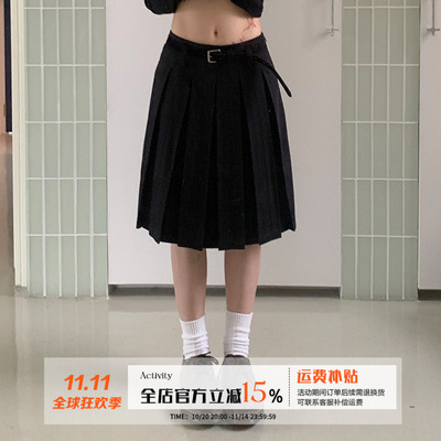 橘子树在哪儿黑色五分半身裙女秋