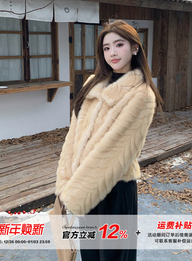 橘子树在哪儿韩系环保皮草女冬季保暖高级感富家千金显瘦毛毛外套