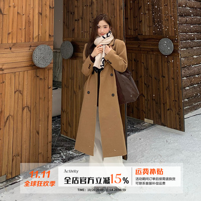 橘子树在哪儿韩系双排扣呢子大衣