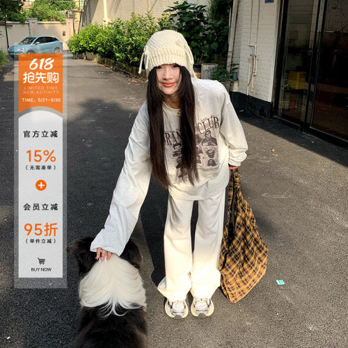 橘子树在哪儿人像印花长袖t恤女